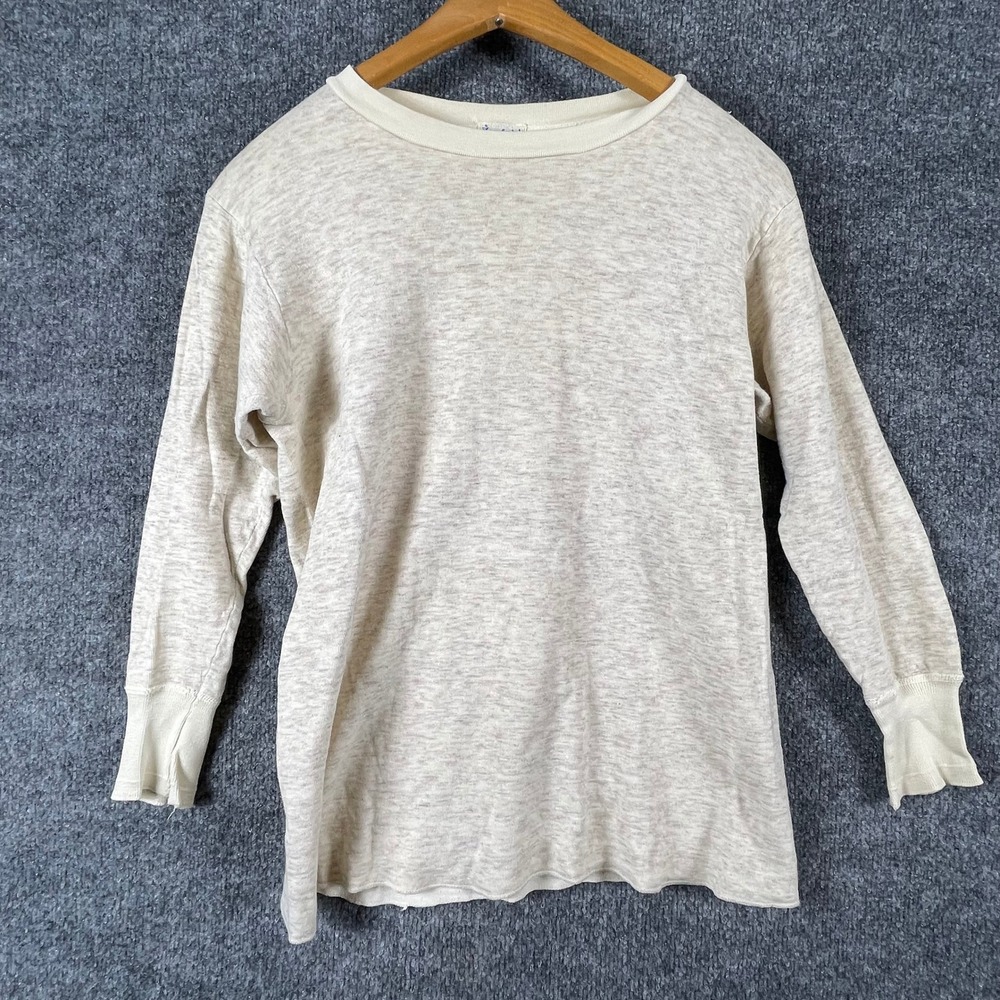 Vintage Duofold Shirt Mens M Oatmeal Heathered Two Layer Thermal Base Layer 50s